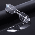 thumbnail image 4 of Reading Glasses for Women Men Under $10, Blue Light Blocking Progressive Bifocal, Foldable Metal Frame, Computer Readers - Anti Glare Multifocus with Smart Focus Transition,Magnification3.0 Silver, 4 of 7