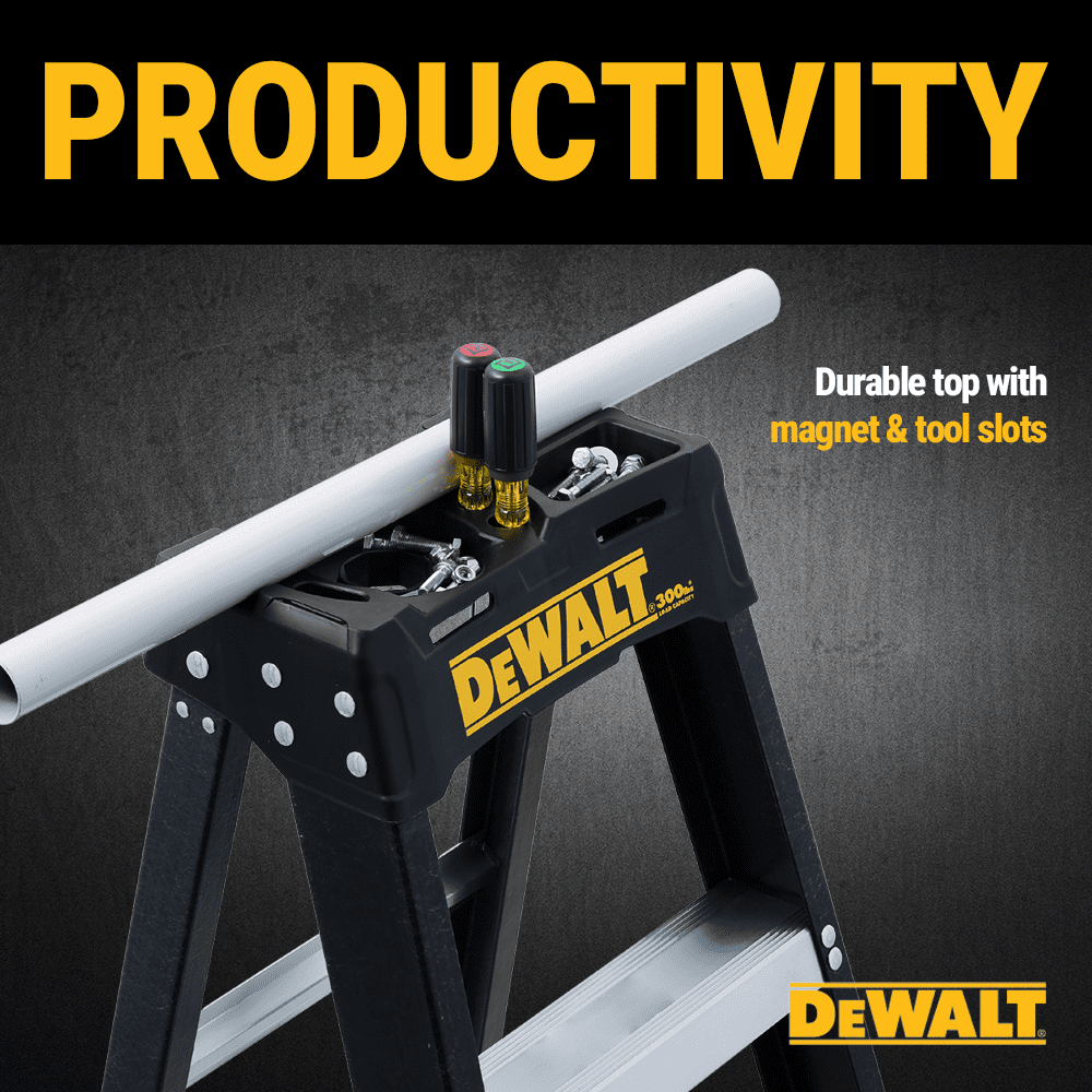 DeWalt 4-Foot Fiberglass Step Ladder, 300-Pound Load Capacity, Type IA, DXL3010-04
