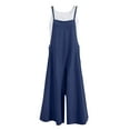 thumbnail image 3 of Baqcunre Women's Oversized Sleeveless Wide Leg Loose Bib Loose Jumpsuit,Color Navy,Size S-5XL, 3 of 6