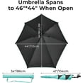 thumbnail image 2 of UPF 50+ Adjustable Beach Umbrella XL with Universal Clamp for Chair Stroller Wheelchair Golf Cart Bleacher Patio, 2 of 9