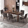 thumbnail image 4 of Costway 63" Dining Table Rectangular Modern Kitchen Table For 6 People Home Furniture Walnut, 4 of 9