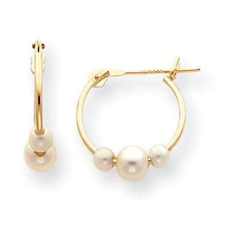 Pearl Diecast Hoops - 14k Madi K FW Cultured Pearl Hoop Earrings