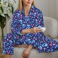 thumbnail image 6 of Lsque Blue Skull Flower Pattern Long Sleeve Pajama Set for Women - Soft 2-Piece Sleepwear and Loungewear Set with Pockets, Comfy Nightwear-XX-Large, 6 of 7