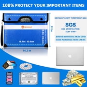 6200°F Fireproof Document Bag with Lock, Upgraded Fireproof Bag with Zipper/Reflective Strip, 9 Layers of Heat Insulated Materials, Fireproof Money Bag for Cash, 14.2x11 Fireproof Pouch