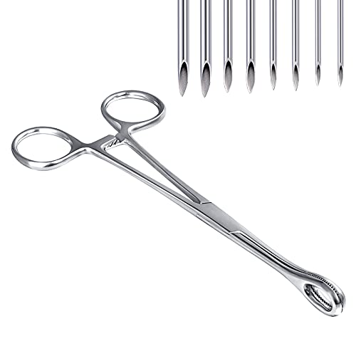 Foerster Sponge Forceps, Piercing Clamps, 7" Large Foerster Open Round Clamp Pliers Body