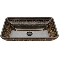 VIGO Donatello Golden Green Glass 22 in. L x 15 in. W x 5 in. H Rectangular Vessel Bathroom Sink