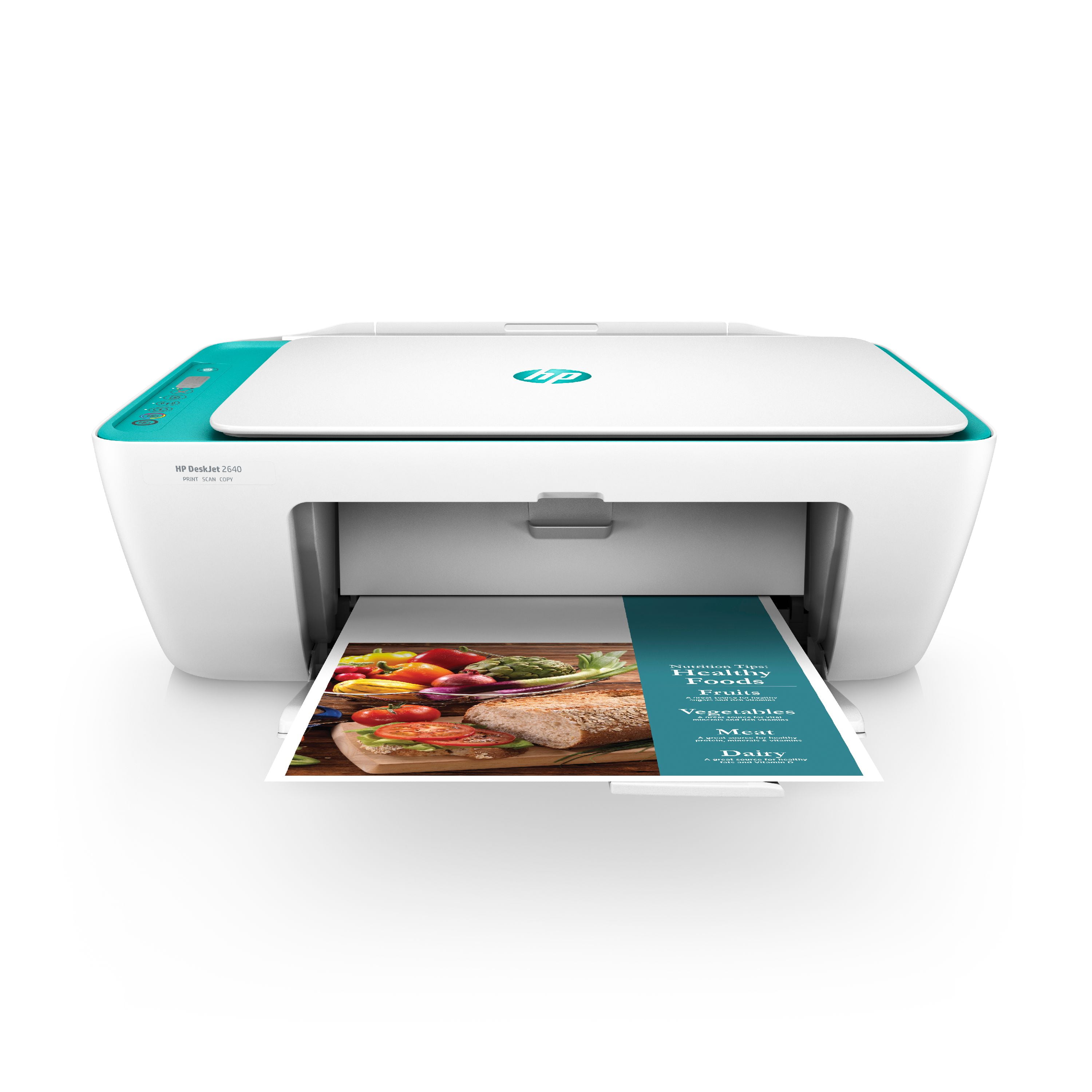 HP DeskJet 2640 All-in-One Wireless Color Inkjet Printer (White/Teal) -  Instant Ink Ready
