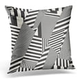 thumbnail image 1 of BOSDECO Twisted Black Different Meta Striped Geometric White Optical Abstract Pillowcase Pillow Cover Cushion Case 16x16 inch, 1 of 1