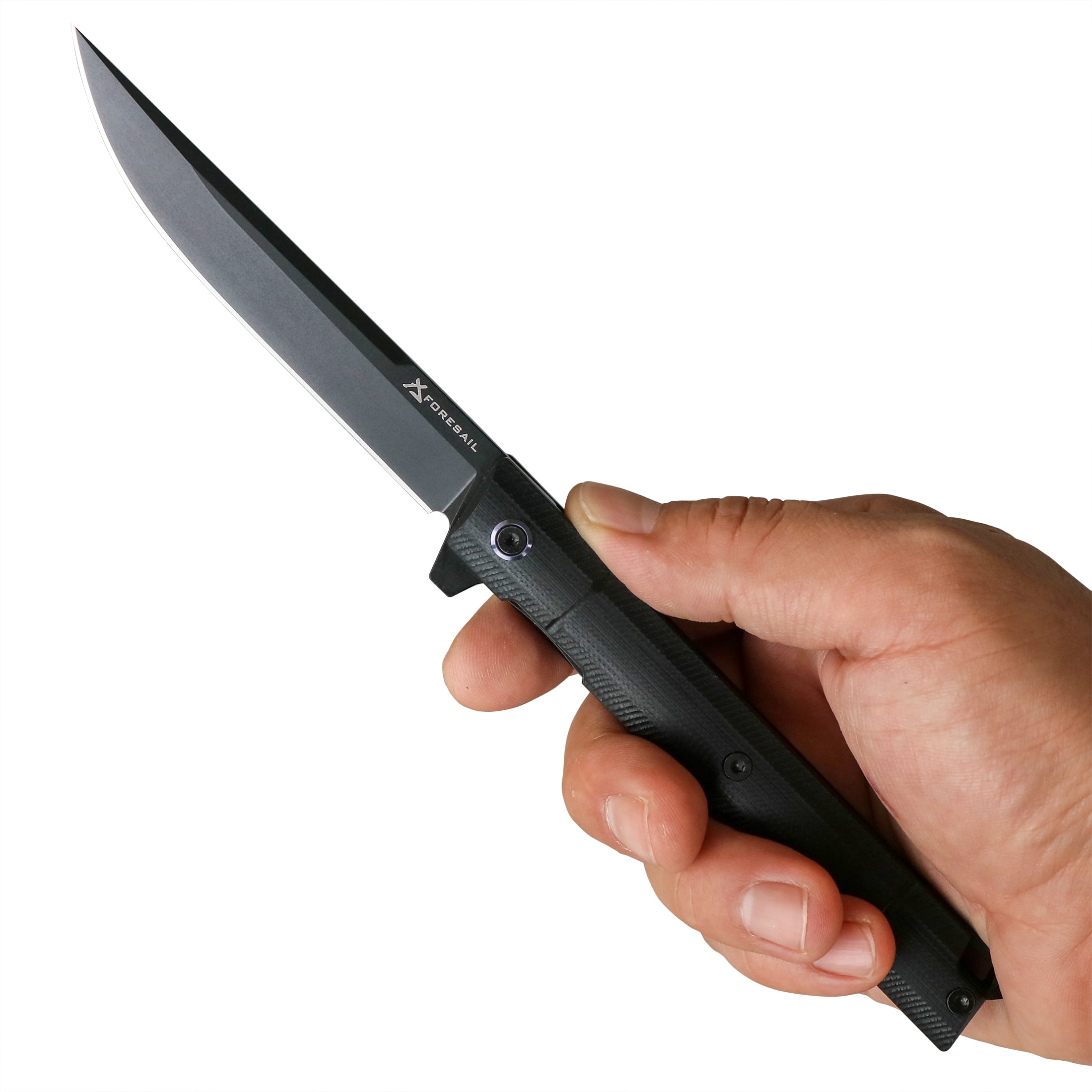 FORESAIL Pocket Folding Knife Black PVD DC53 steel and Black G10 Handle  Outdoor Camping EDC knife