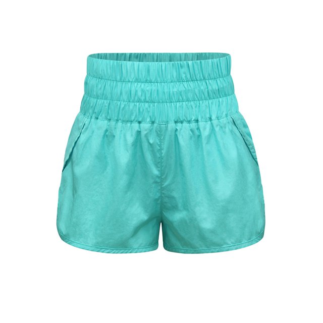 Minnieouse Pantalones cortos elásticos de verano para mujer, ropa de calle plisada de Yoga para ciclismo de secado rápido, ropa deportiva de estilo Prendas para la parte inferior del cuerpo Verde L Minnieouse AP019247-07