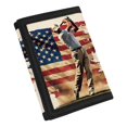 thumbnail image 2 of CHAQLIN Patriotic Boys Trifold Wallet Featuring Flag Golf, Polyester Fabric Compact Pouch for Outdoor Sports and School Use, 2 of 7