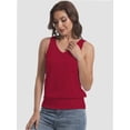 thumbnail image 6 of Women V Neck Tank Tops Summer Sleeveless Casual Tops Loose Fit Banded Bottom Shirts, 6 of 6