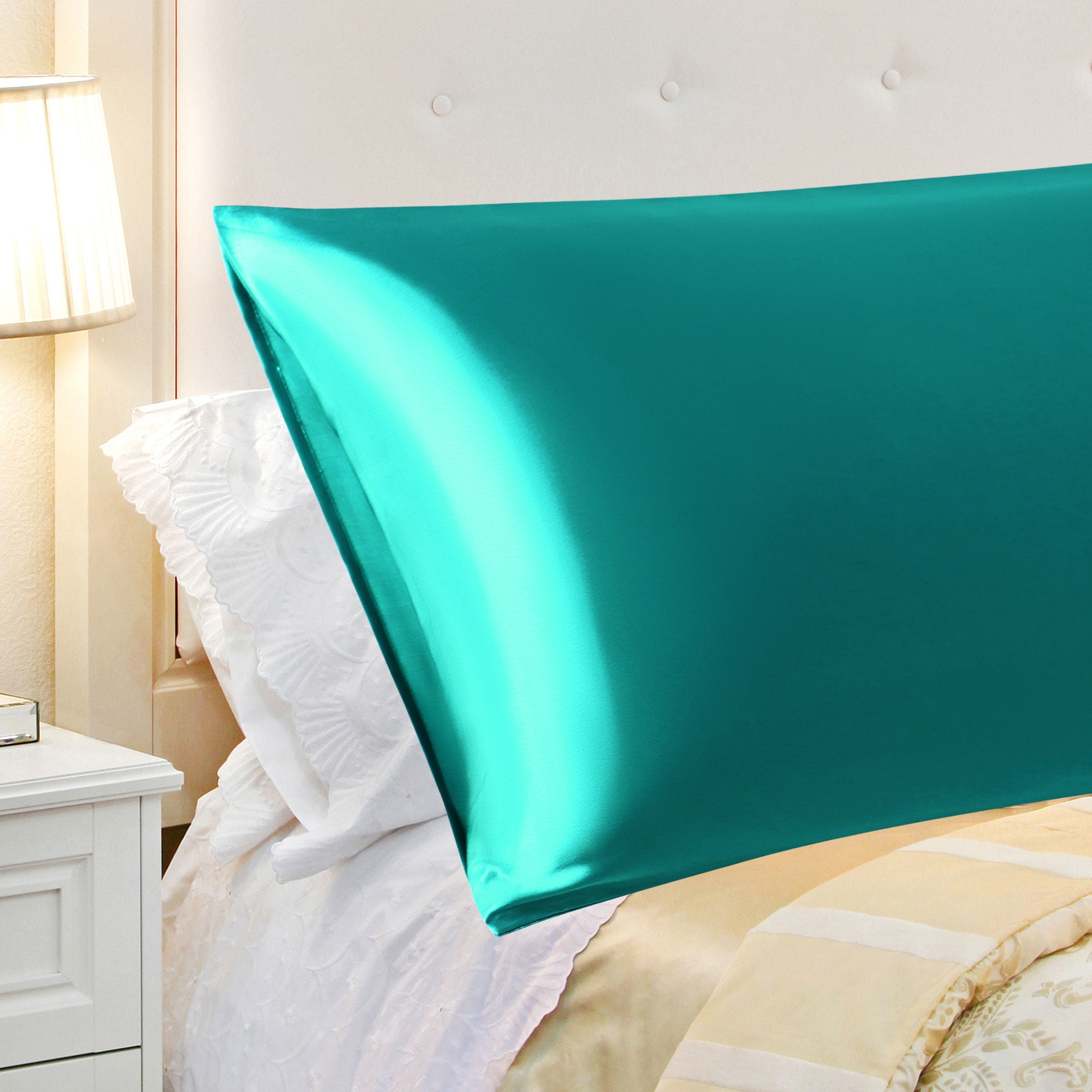 Unique Bargains Smooth Satin Body Pillow Cover Case, 20" x 54" Teal