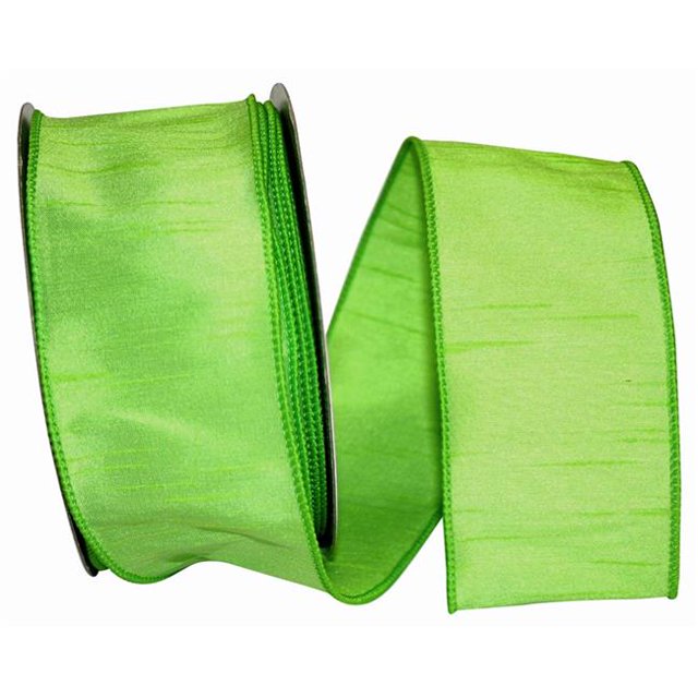 Reliant Ribbon 92975W-204-40H 20.5 in. 20 Yards Dupioni Supreme Wired Edge Ribbon, Lime