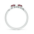 thumbnail image 2 of ANGARA Natural Round Two Stone Twist Ruby Ring in 14K White Gold for Women (Size-4.1mm) | July Birthstone, Birthday, Anniversary, Jewelry Gift for Women | Natural Ruby Ring, 2 of 8