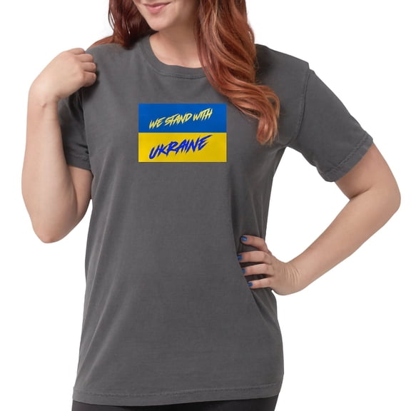 CafePress - We Stand With Ukraine T Shirt - Womens Comfort Colors® Shirt