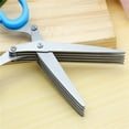 thumbnail image 4 of Multifunctional Muti Layers Stainless Steel Knives Kitchen Scissors Scallion Cutter Herb Laver Spices Cook Cut Scissor, 4 of 4