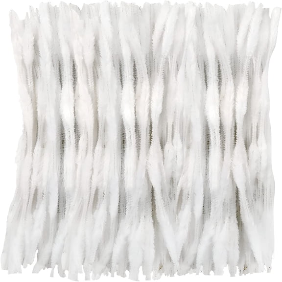 CCOCC 120pcs White Pipe Cleaners Bump Pipe Cleaners Chenille Stems Craft Supplies Bending Plush 13mm x 12 inch for Creative Handmade DIY Art Craft