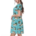 thumbnail image 2 of Disketp Mallard Ducks Swimming In The Lake para Vestido de Manga Corta para Mujeres, Vestidos de Verano para Mujeres, Casual y Holgado para la Playa, 2 of 6