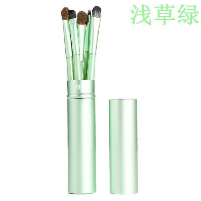 Nvzi Juego de brochas de maquillaje, kit de 9 brochas de maquillaje de viaje, brochas cosméticas para base de maquillaje, rubor, sombra de ojos con bolsa de almacenamiento (verde)