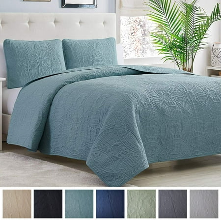Mellanni Bedspread Coverlet Set Spa Blue - Comforter Bedding Cover - Oversized 3-Piece Quilt Set Mellanni Bedspread Coverlet Set Spa Blue - Comforter Bedding Cover - Oversized 3-Piece Quilt Set