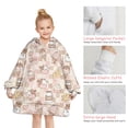 thumbnail image 6 of Beige Cow Dessert Pattern Blanket Hoodies for Kids 6-13YR Oversize Wearable Blanket Hoodies for Boys Girls Teens, 6 of 7