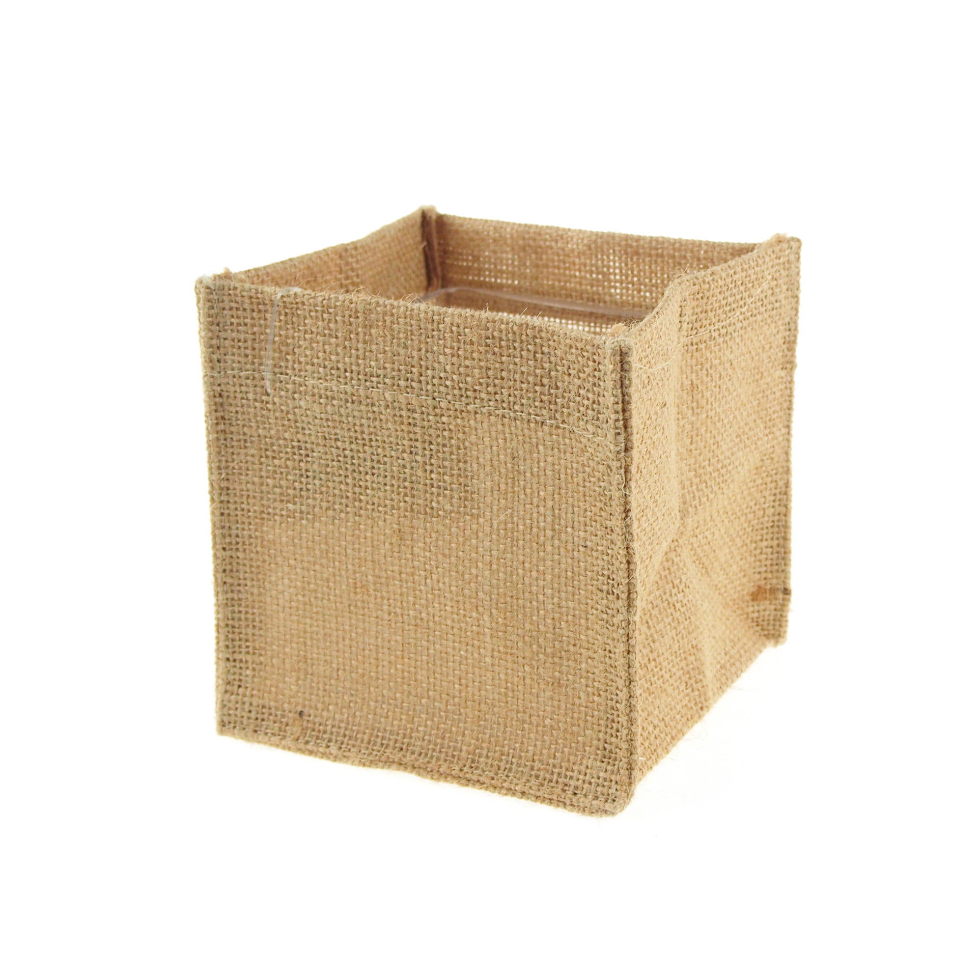 Burlap Cube Square Vase Holder, 5inch x 5inch