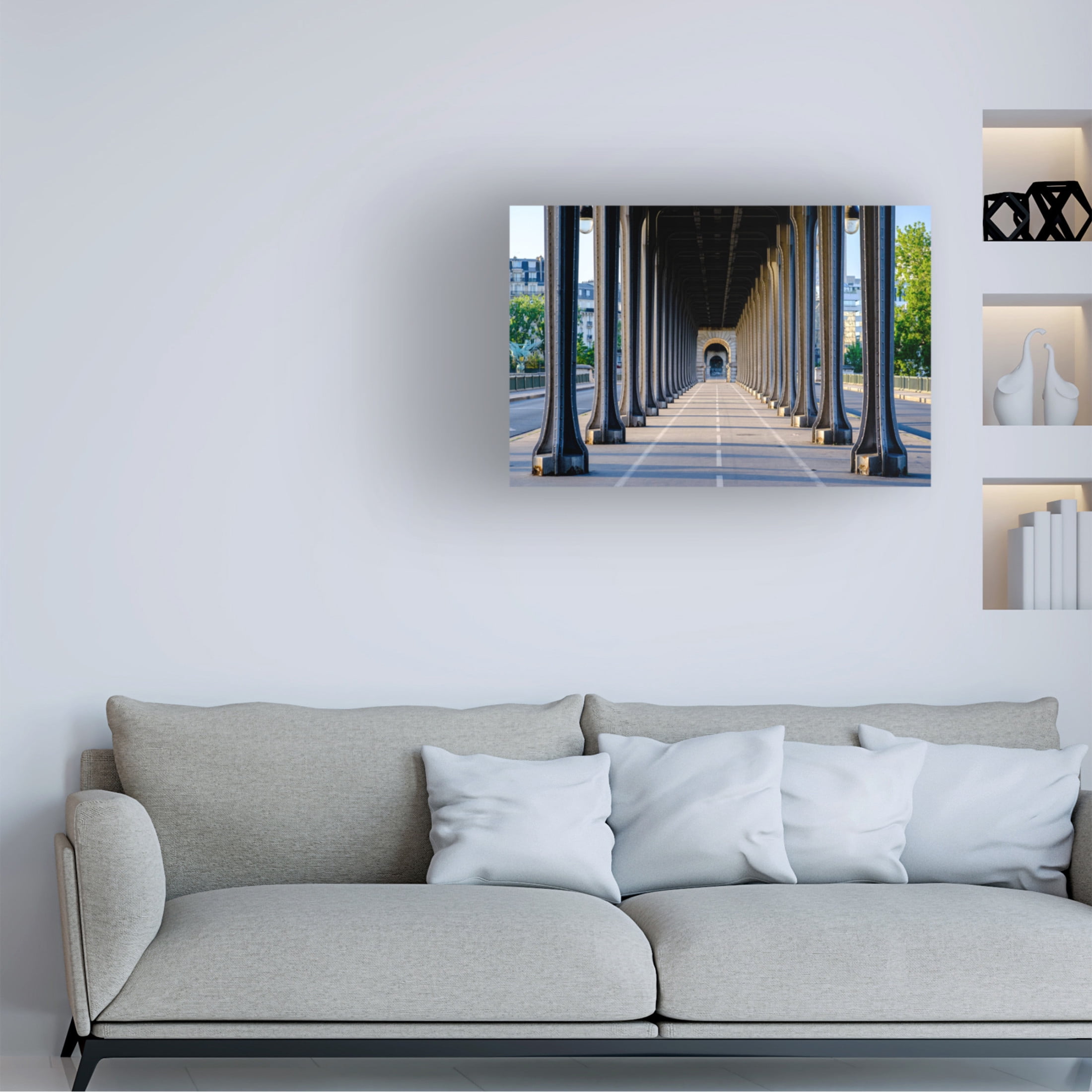 Trademark Fine Art Kevin Nirsimloo Bir Hakeim Bridge Perspective Paris Canvas Wall Art