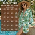 thumbnail image 7 of Xixirimido Green Palm Leaf Plumeria Print Women's Casual Beach Cover Up Shirt Dress Long Sleeve Button Down Swimwear Cover Up with Side Slits and Curved Hem, Size S, 7 of 7