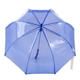 thumbnail image 2 of Kids Vinyl Pinch-Proof Clear Bubble Umbrella, Blue, 2 of 3