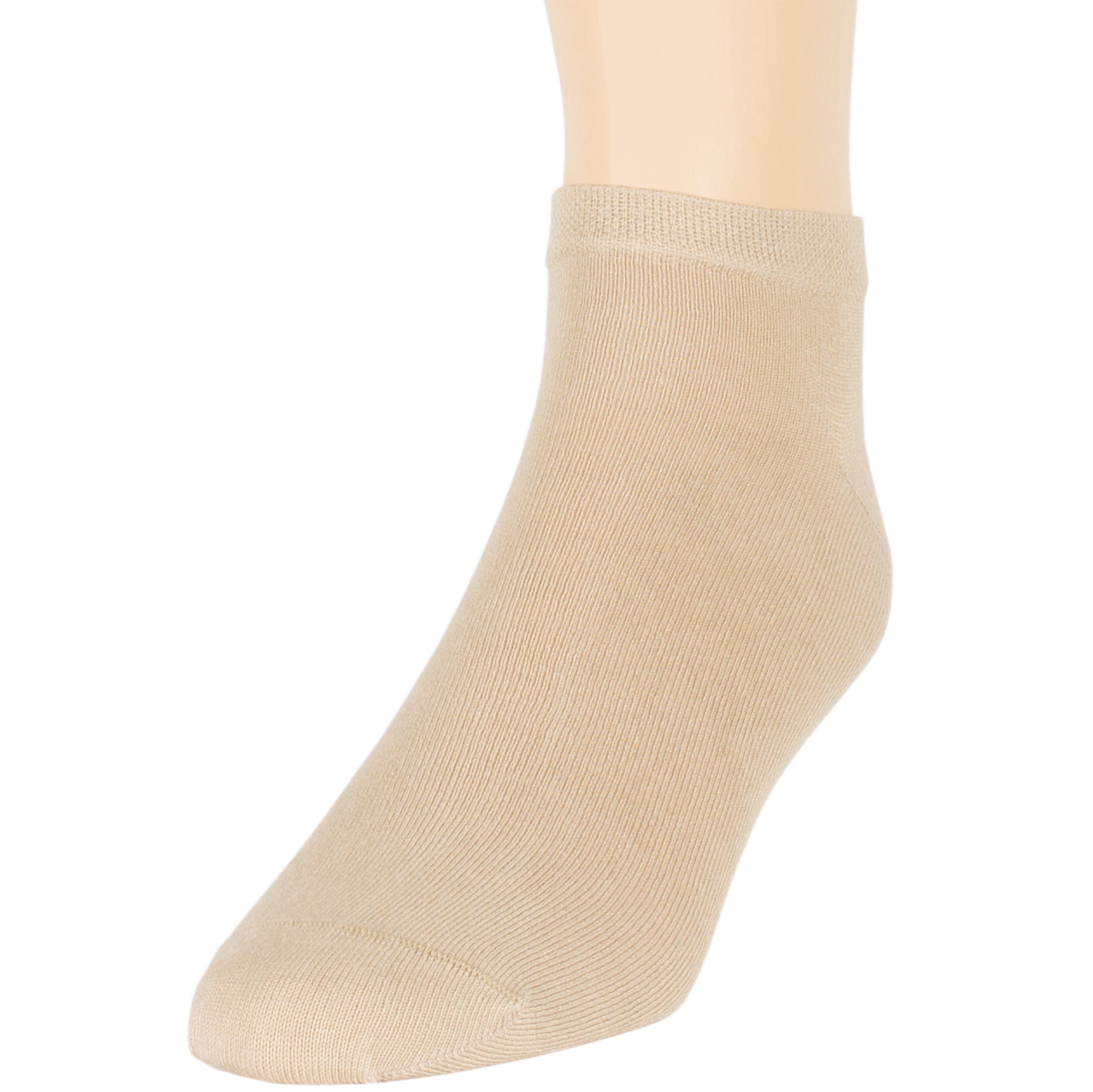 7BIGSTARS KINGDOM Men Bamboo Ankle Sock - 6 Pack - Thin Seamless Breathable Soft Solid Low Cut - Sock Size 10-13 Shoe 9-12 L Light Beige