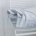 thumbnail image 4 of Light Blue Gingham Duvet Cover Queen 100% Washed Cotton Blue Plaid Duvet Cover Set 3 Pieces 1 Blue Grid Duvet Cover with Zipper Ties 2 Pillow Cases Luxury Gingham Plaid Bedding Set Breathable, 4 of 14