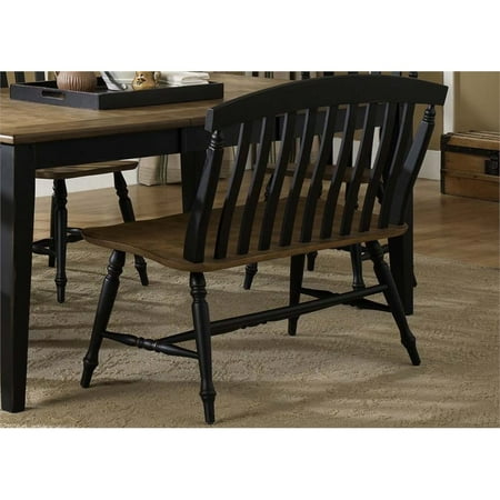 Liberty Furniture Al Fresco Ii Slat Back Dining Bench In Black