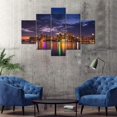 thumbnail image 2 of TISHIRON 5PCS Framed City Theme Canvas Wall Art Set,60"x32" Ontario Night Cityscape Wall Canvas Art Decor, 2 of 7