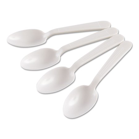 - GEN Heavyweight Cutlery, Teaspoons, Polypropylene, White, 1000/Carton -GENHYWS