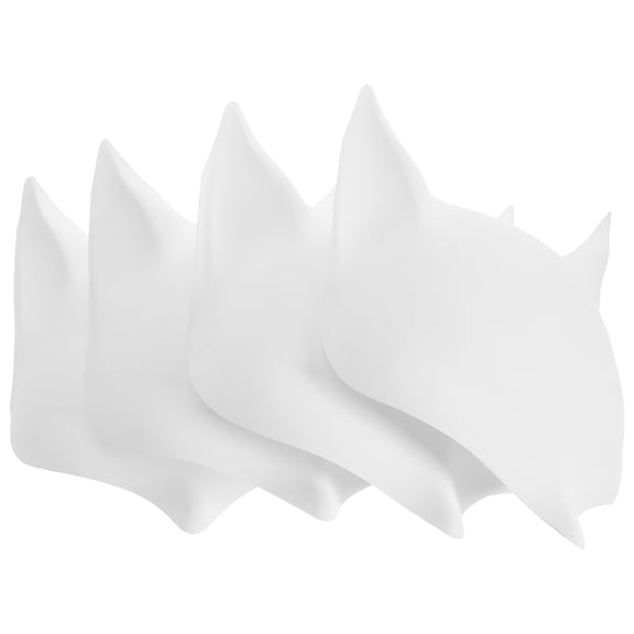 TABLZONE 4pcs White Blank Masquerade Mask Fox Masks PVC Costume Accessory for Parties