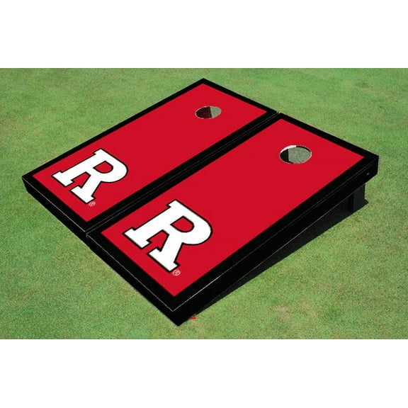 Rutgers University Black Matching Border Cornhole Boards