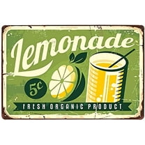Vintage Tin Poster DeliciousFresh Orange Product Lemonade Lemona Decor Metal Tin Sign 8x12 Inch Retro Art Home Kitchen Bar Restaurant Diner Dining 8X12inch