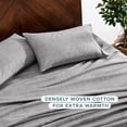 thumbnail image 5 of Bare Home Luxury 100% Cotton Flannel Split King Sheet Set, Deep Pocket, 5-Piece, Heather Light Gray, 5 of 11
