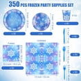 thumbnail image 2 of 350 PCS Frozen Party Supplies Set for 50 Guests Includes Snowflake Plates Cups Napkins Utensils, 2 of 6
