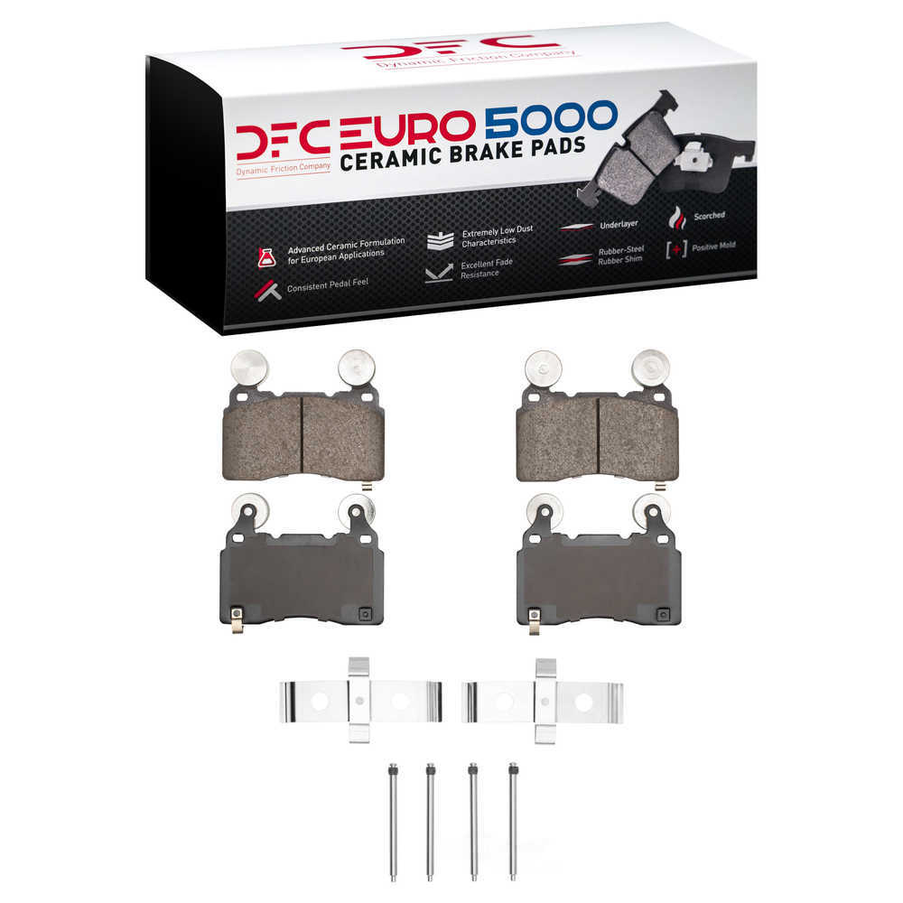 Dynamic Friction Company 1600-1474-01 DFC EURO 5000 Ceramic Brake Pads and Hardware Kit