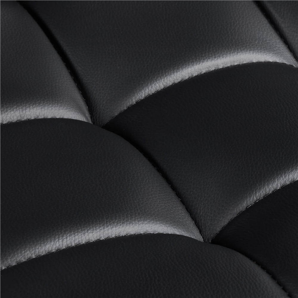 Alden Design Adjustable Swivel Bar Chair Modern Faux Leather Bar Stools, Set of 2, Black