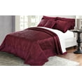 thumbnail image 2 of Home Soft Things Quilted Satin Set 4 Piece - Burgundy - Oversize King (120" x 120"), 2 of 2