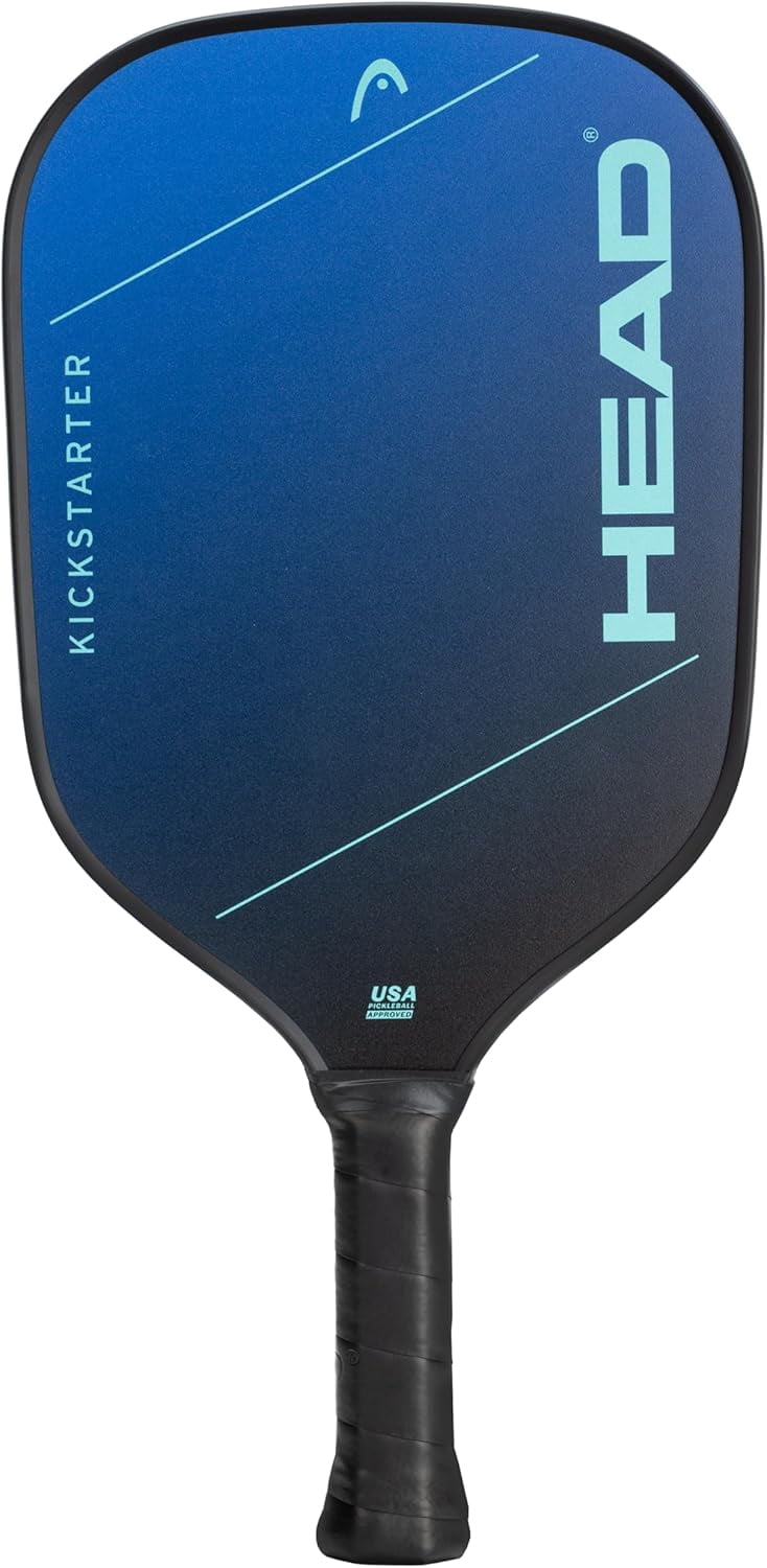 HEAD Kickstarter Pickleball Paddle - Beginner Friendly, Fiberglass Face, Elongated Shape, Blue