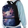 thumbnail image 4 of Binienty Cute Axolotl Print School Backpack for Kids Elementary Middle School Adjustable Shoulder Straps Large Capacity Bookbag with Front Zipper Pocket for Daily Travel, 4 of 6