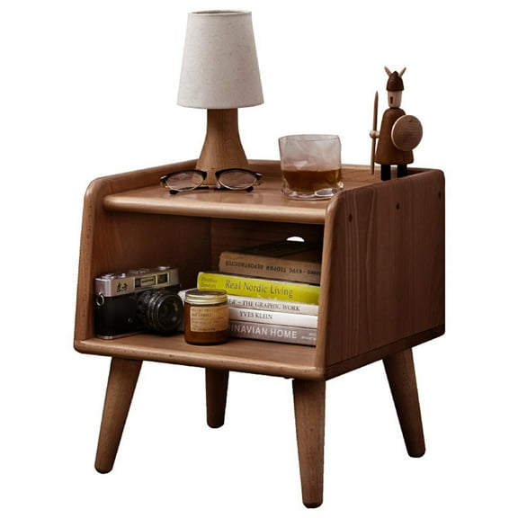 OUDOSPRS Pure Solid Wood Bedside Cabinet - Modern European Beech Nightstand with Simple Design