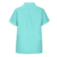 thumbnail image 5 of Timegard Womens Tops Plus Size Cotton Linen Button up Shirts Short Sleeve Loose Casual Summer Tee Tops, 5 of 6