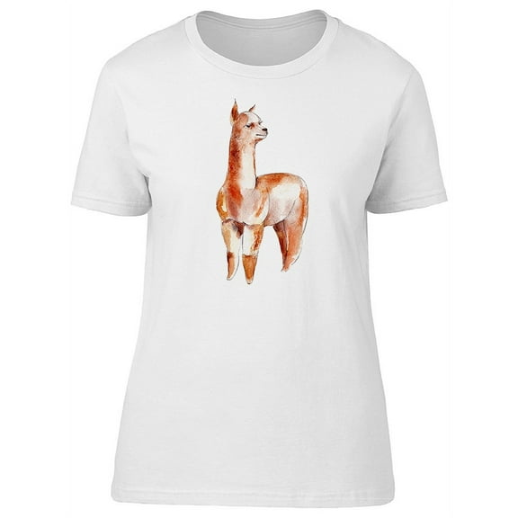 Watercolor Red Alpaca T-Shirt Women -Image by Shutterstock, Female x-Large