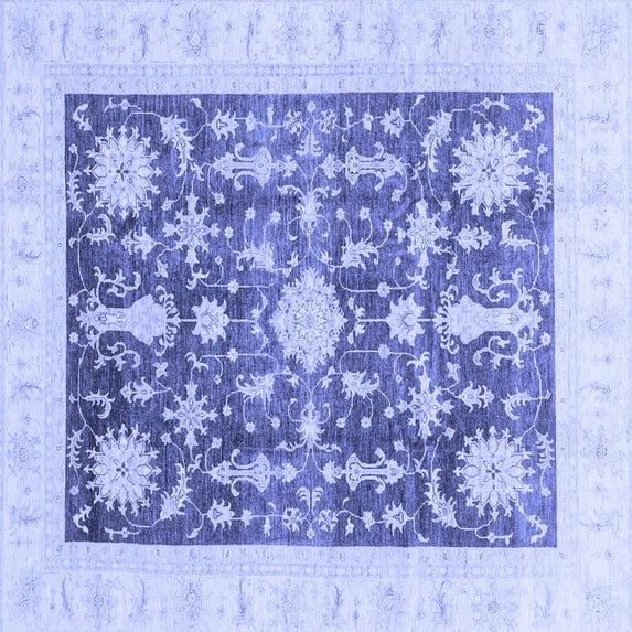 Ahgly Company Indoor Square Oriental Blue Traditional Area Rugs, 7' Square