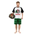 thumbnail image 3 of LuLiaMenton Matching Couples Christmas Pajamas The Reason Green Plaid Short Sleeve Shorts Set, 3 of 5